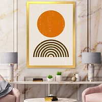 Minimal Orange Sun and Rainbow I Wall Art