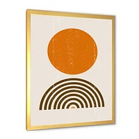 Minimal Orange Sun and Rainbow I Wall Art