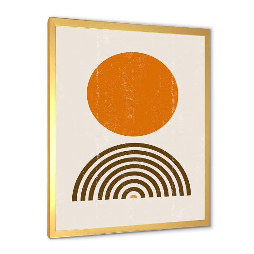 Toile « Minimal Orange Sun and Rainbow I »