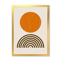 Minimal Orange Sun and Rainbow I Wall Art