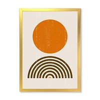 Toile « Minimal Orange Sun and Rainbow I »