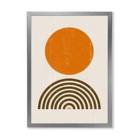 Minimal Orange Sun and Rainbow I Wall Art