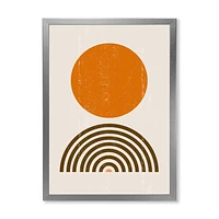 Toile « Minimal Orange Sun and Rainbow I »