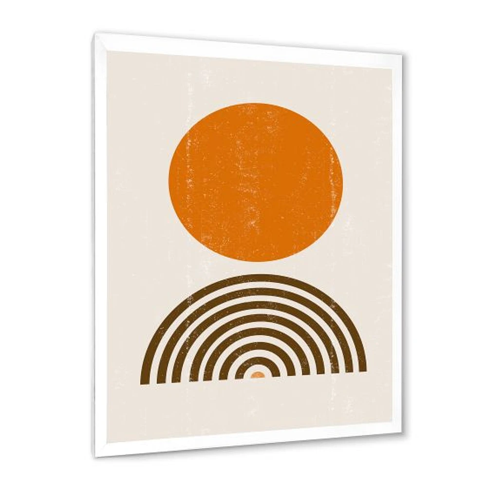 Toile « Minimal Orange Sun and Rainbow I »