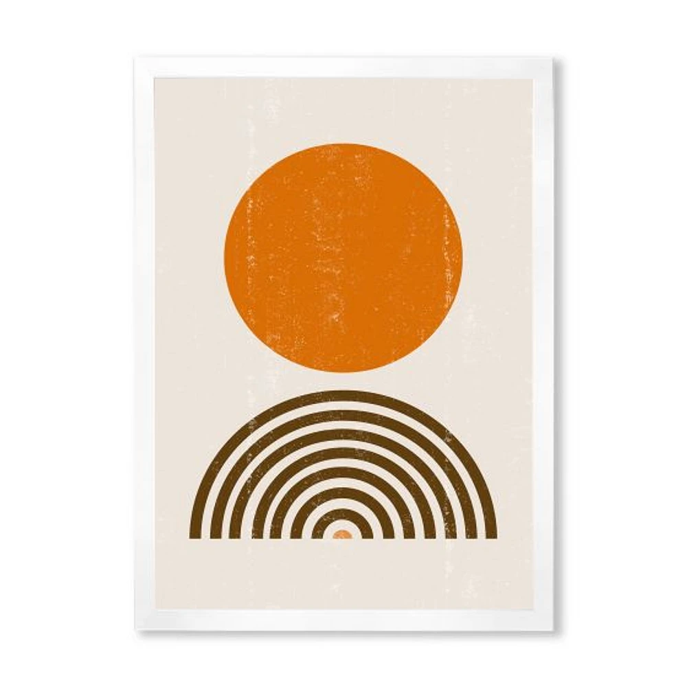 Minimal Orange Sun and Rainbow I Wall Art