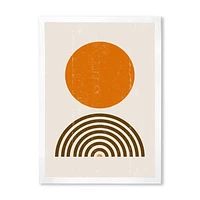 Minimal Orange Sun and Rainbow I Wall Art