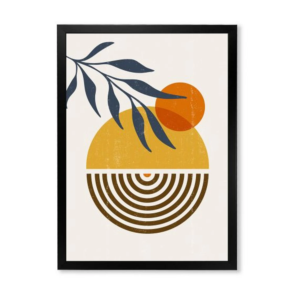 Botanical Minimalist Leaf with Abstract Shapes IV Wall Art