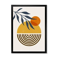 Botanical Minimalist Leaf with Abstract Shapes IV Wall Art