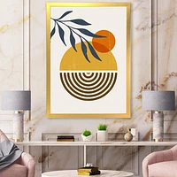 Botanical Minimalist Leaf with Abstract Shapes IV Wall Art