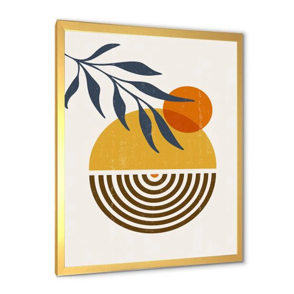 Botanical Minimalist Leaf with Abstract Shapes IV Wall Art