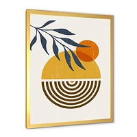 Botanical Minimalist Leaf with Abstract Shapes IV Wall Art