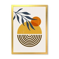 Botanical Minimalist Leaf with Abstract Shapes IV Wall Art