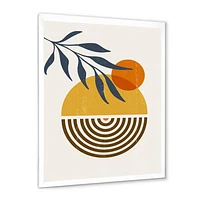 Botanical Minimalist Leaf with Abstract Shapes IV Wall Art