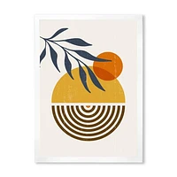 Botanical Minimalist Leaf with Abstract Shapes IV Wall Art