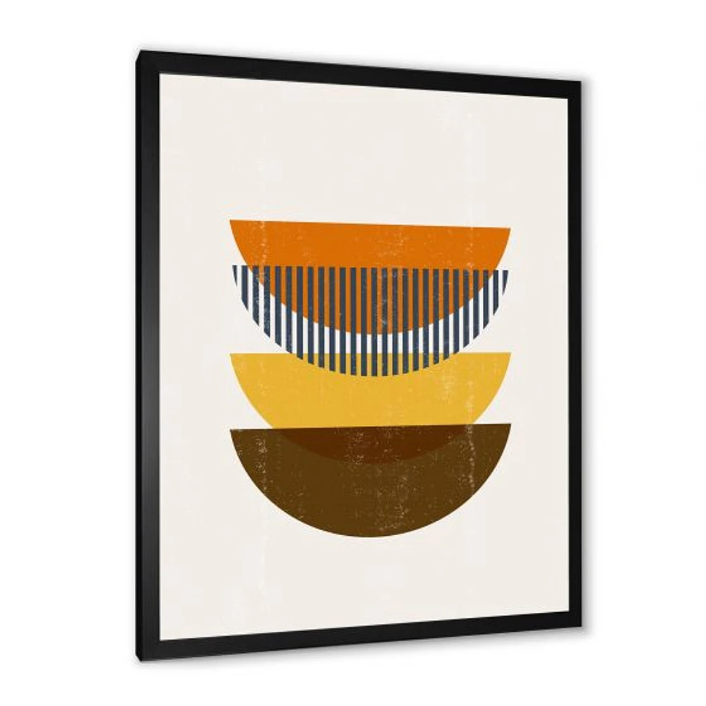 Abstract Geometric Moon Earth Tones  Wall Art