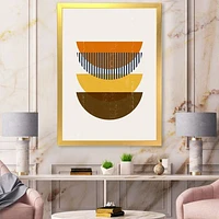 Abstract Geometric Moon Earth Tones  Wall Art