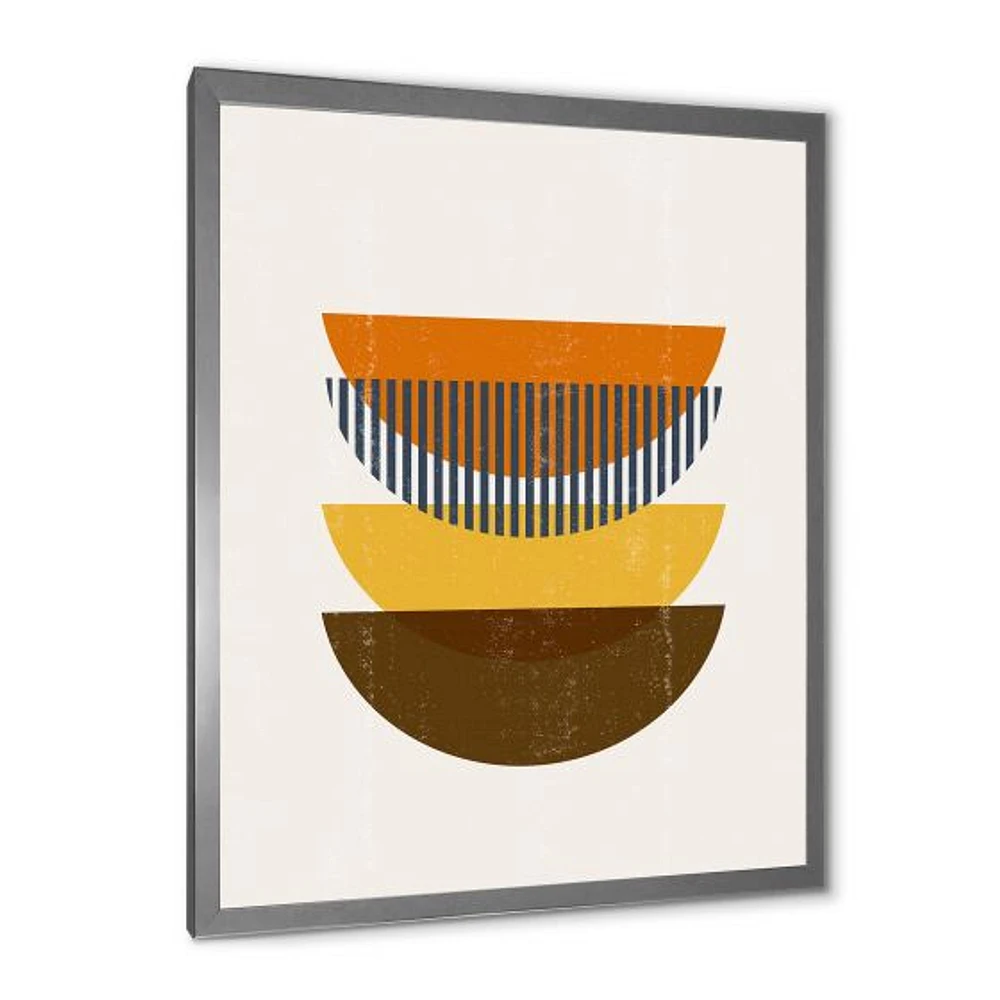 Abstract Geometric Moon Earth Tones  Wall Art