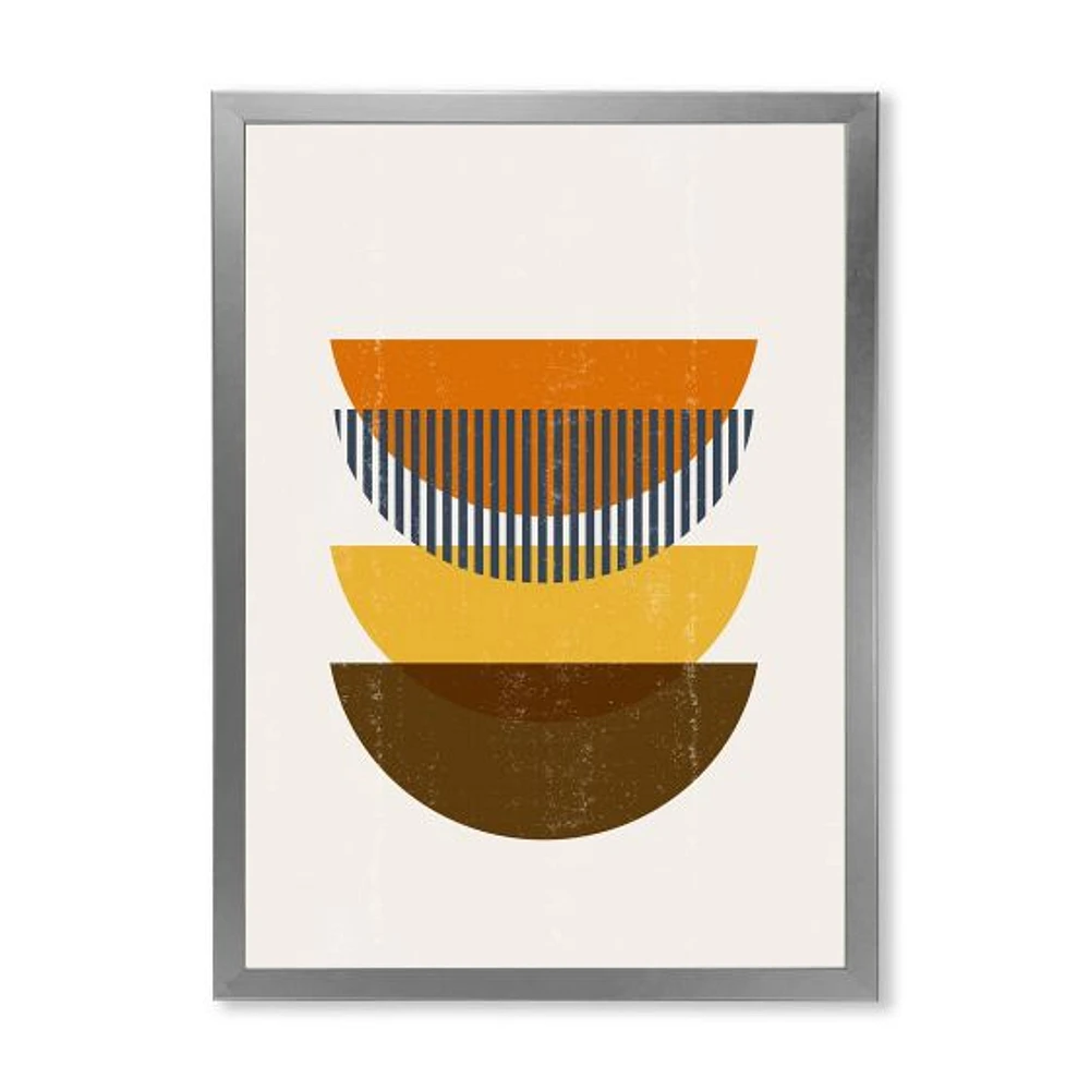 Abstract Geometric Moon Earth Tones  Wall Art