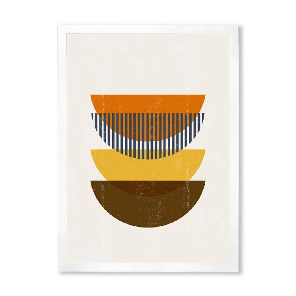 Abstract Geometric Moon Earth Tones  Wall Art