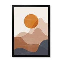 Red Moon Earth Toned Mountains II Wall Art