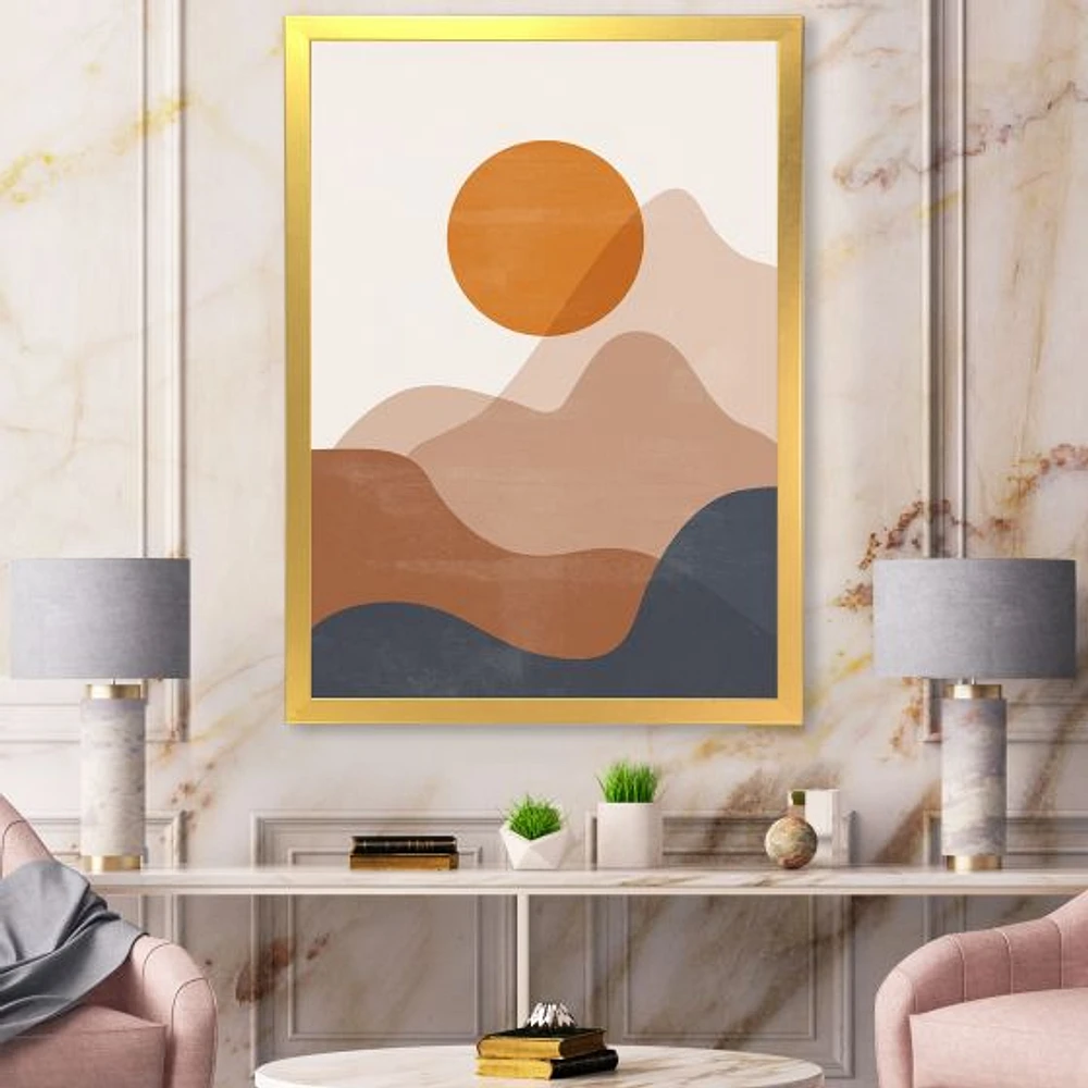 Toile « Red Moon Earth Toned Mountains II »