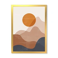 Red Moon Earth Toned Mountains II Wall Art