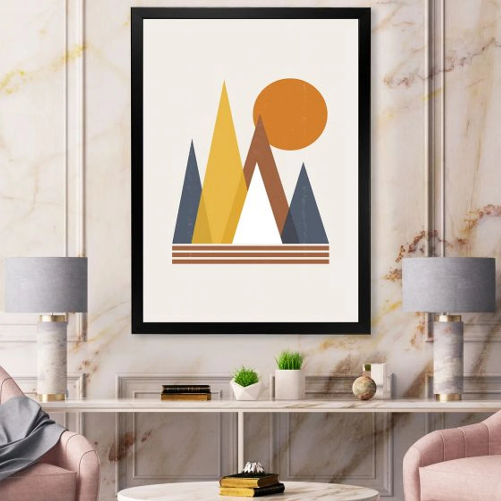 Mountain Abstract and Sun  Wall Art