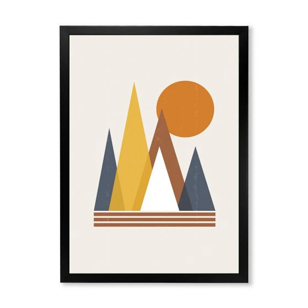 Mountain Abstract and Sun  Wall Art