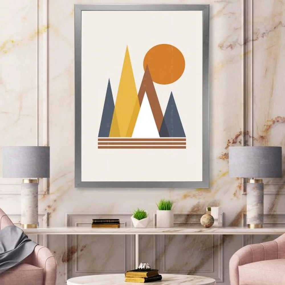 Mountain Abstract and Sun  Wall Art