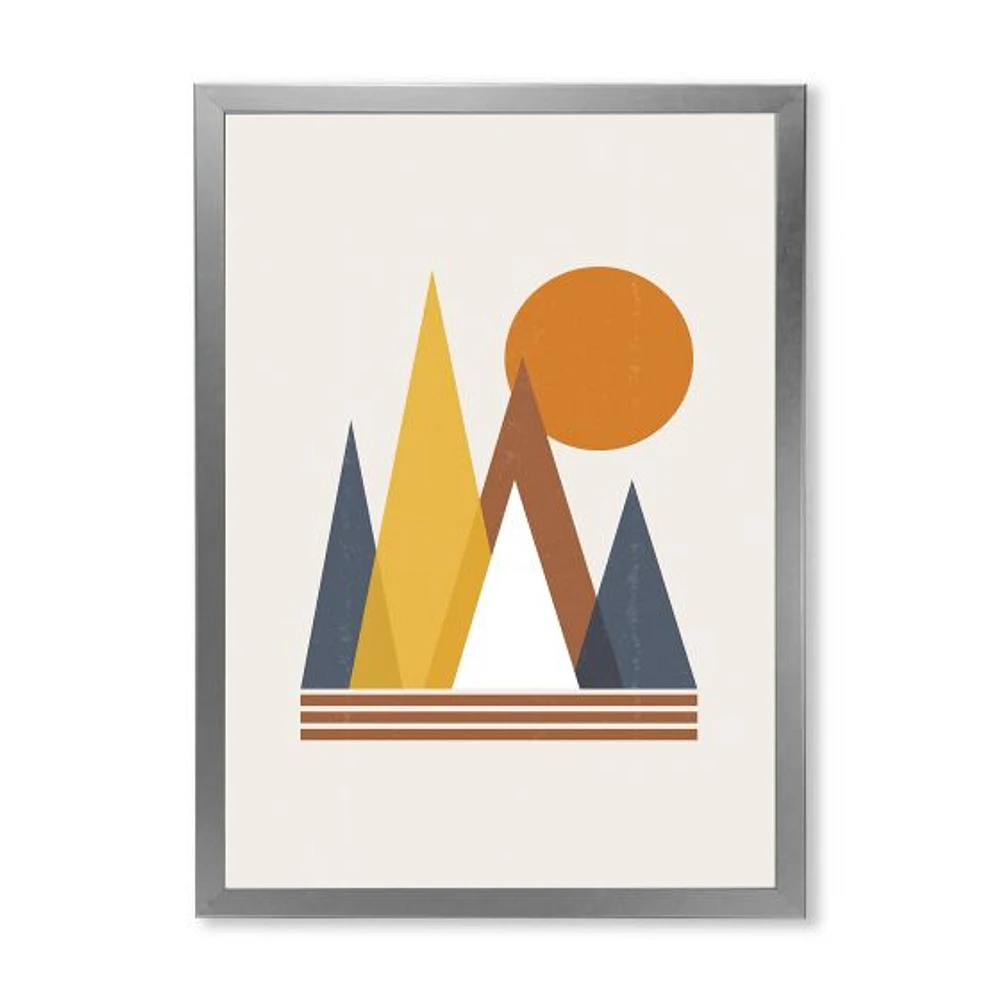 Mountain Abstract and Sun  Wall Art