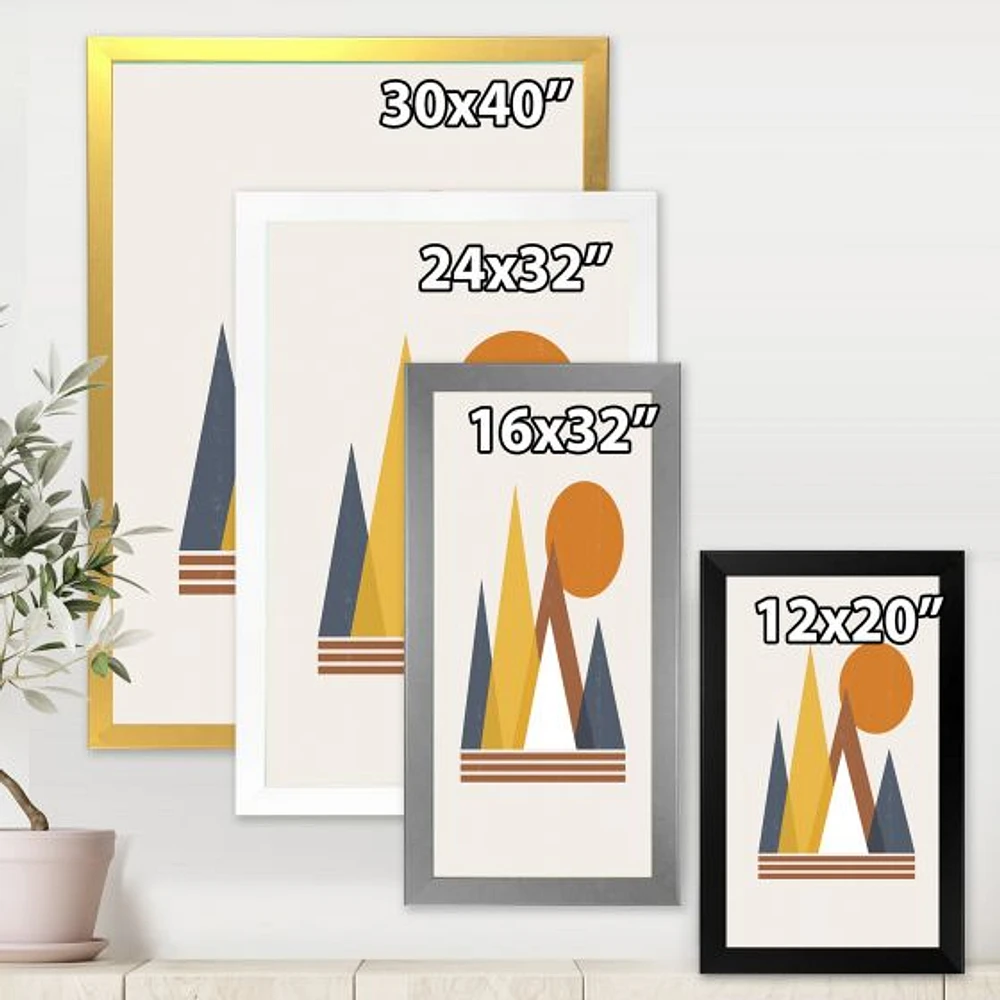 Mountain Abstract and Sun  Wall Art