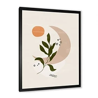 Abstract Geometrical Moon with Leaf I  Wall Art