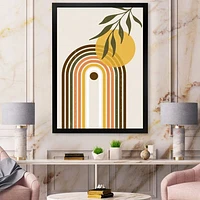 Toile « Abstract Yellow Sun with Retro Rainbow »