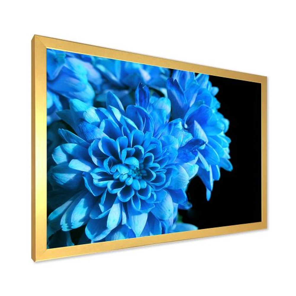 Detail of Blue Flowers on Black I  Wall Art