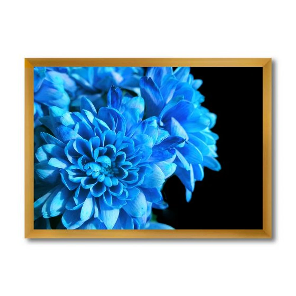 Detail of Blue Flowers on Black I  Wall Art