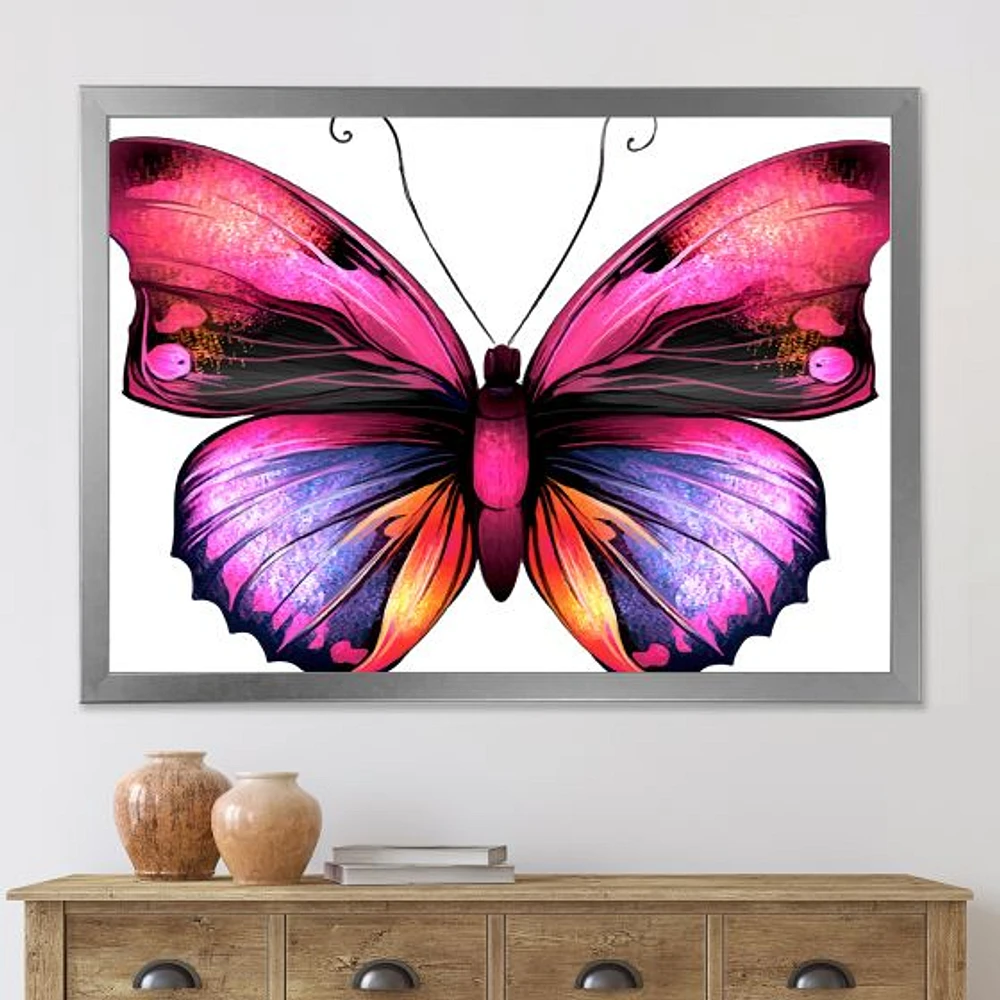 Toile « Bright Pink Butterfly Portrait