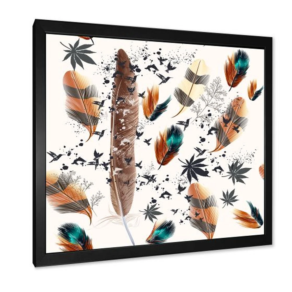 Multicolored Feather Pattern  Wall Art