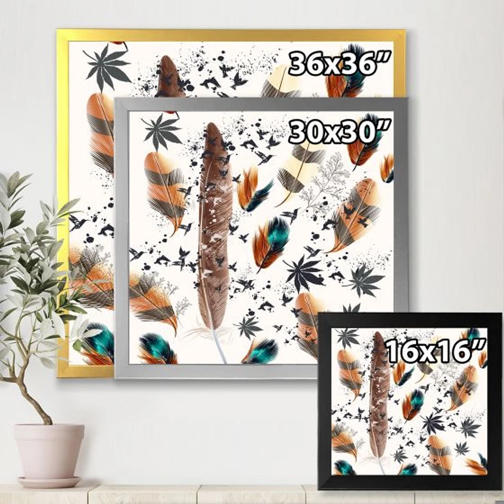 Multicolored Feather Pattern  Wall Art