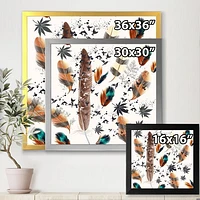 Multicolored Feather Pattern  Wall Art