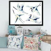 Asian Crane Bird Impression  Wall Art