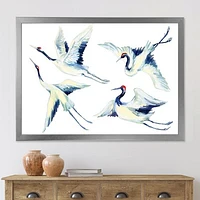 Asian Crane Bird Impression  Wall Art