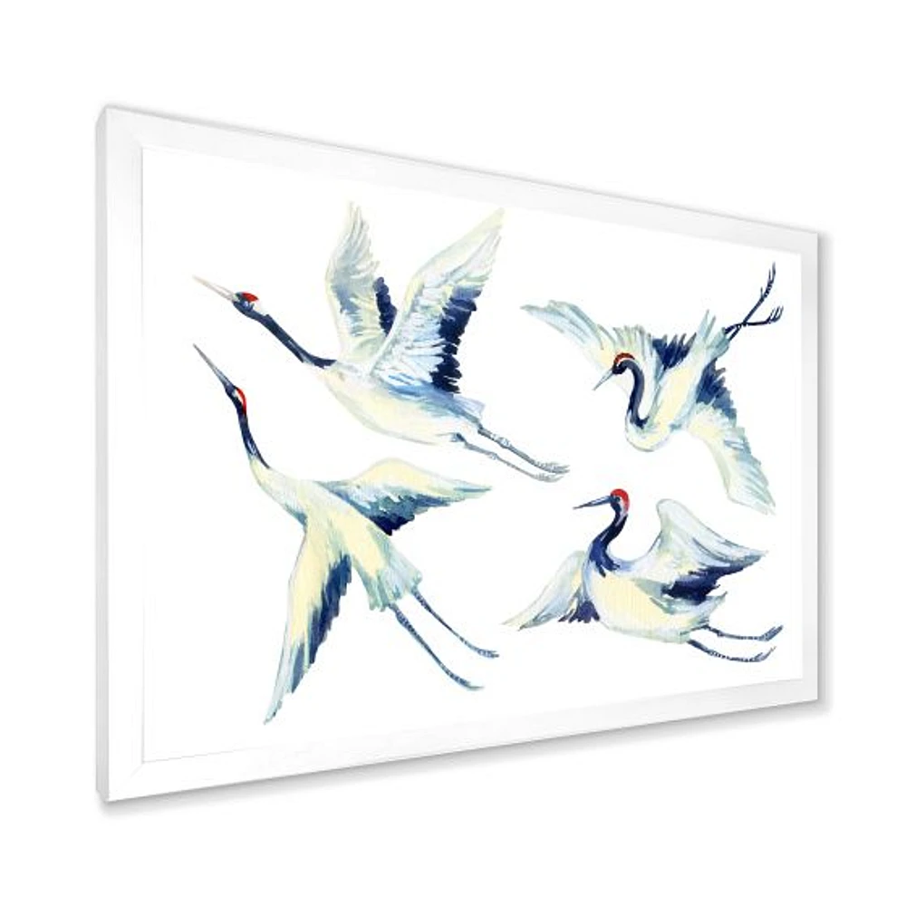 Asian Crane Bird Impression  Wall Art