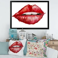 Valentines Day Red Woman Lips  Wall Art