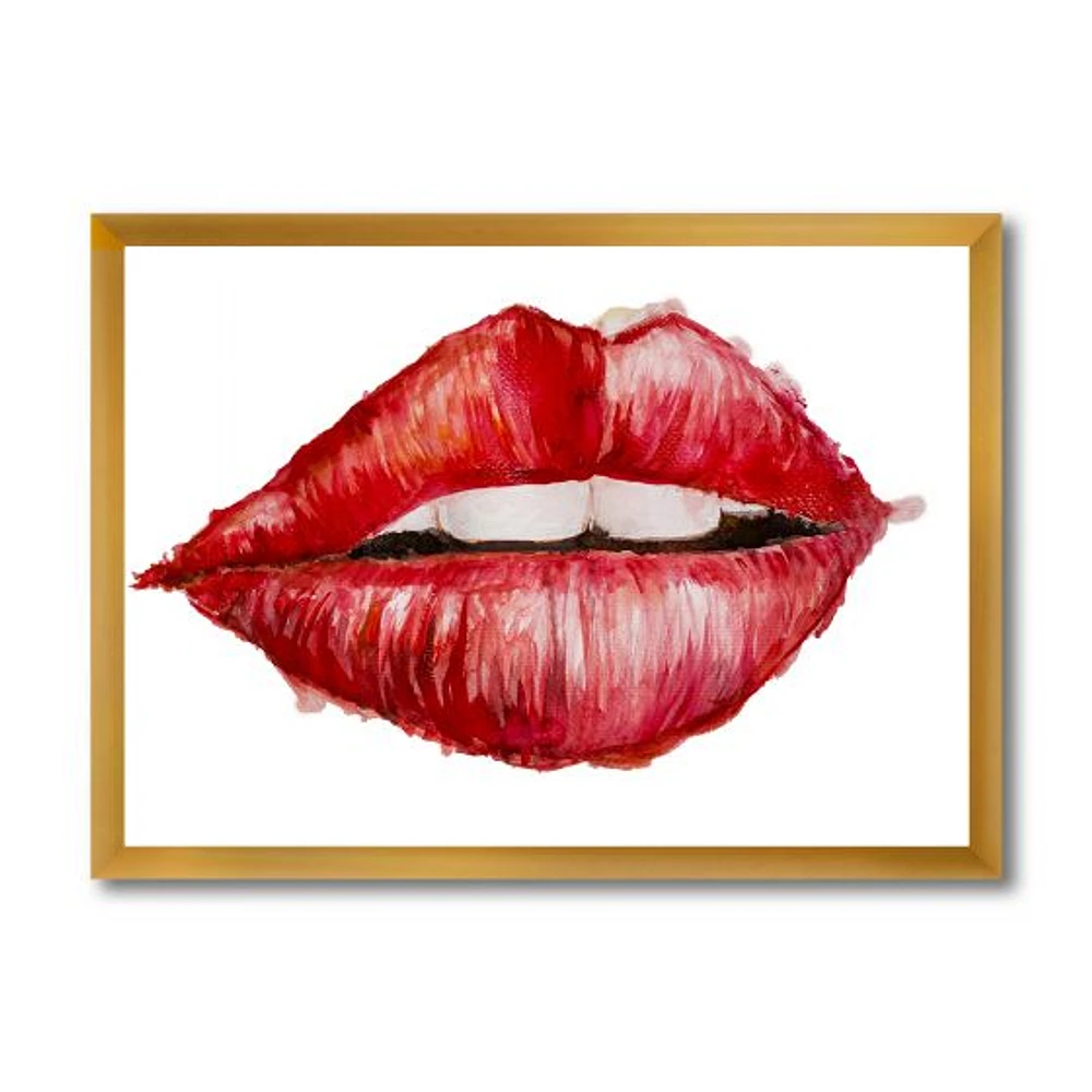 Valentines Day Red Woman Lips  Wall Art