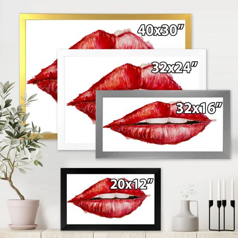 Valentines Day Red Woman Lips  Wall Art