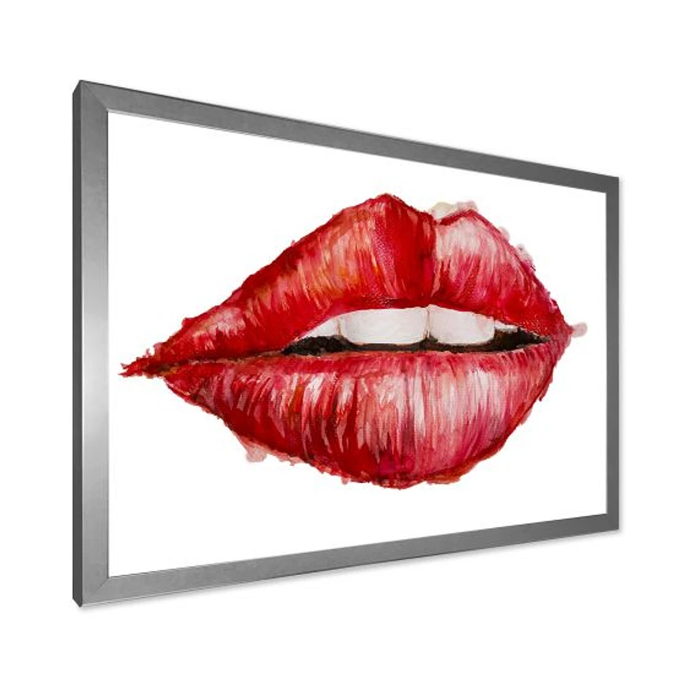 Valentines Day Red Woman Lips  Wall Art