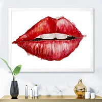 Valentines Day Red Woman Lips  Wall Art