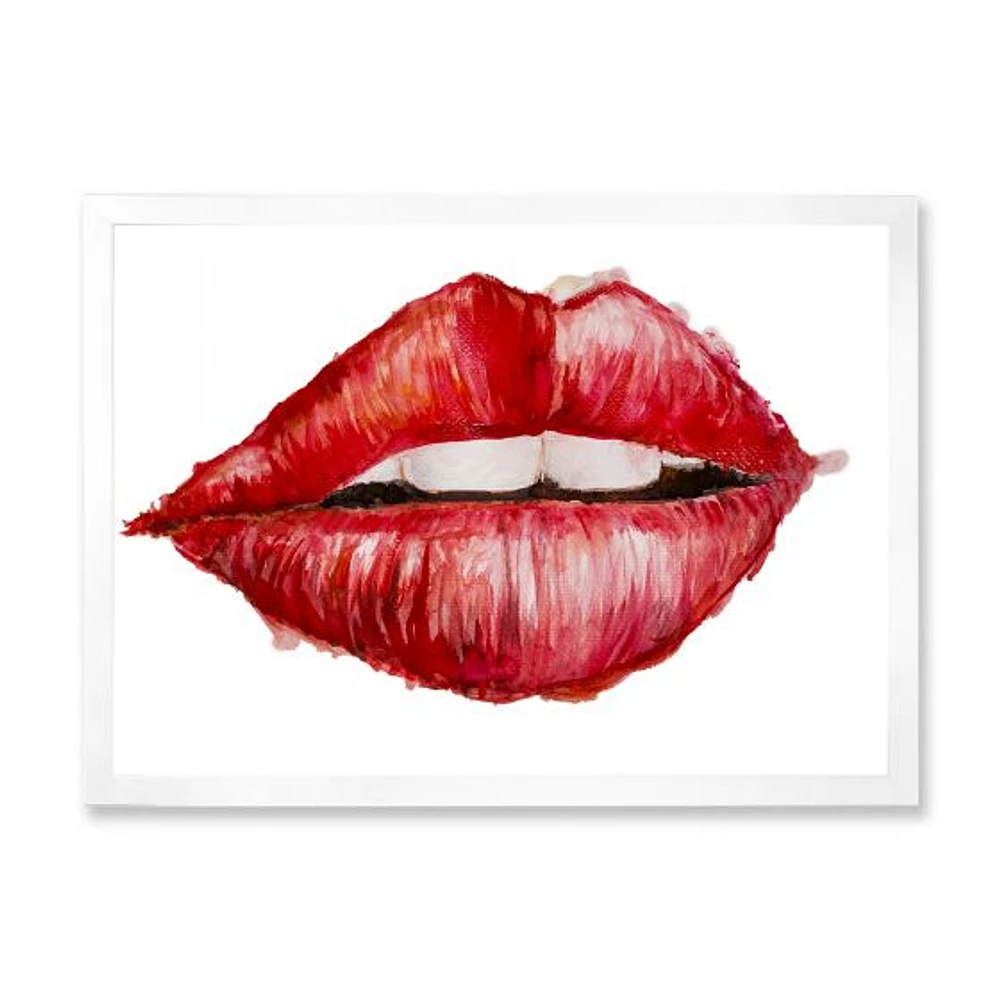 Valentines Day Red Woman Lips  Wall Art