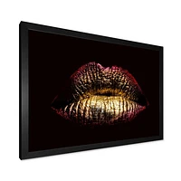 Sexy Golden Metallized Female Lips IV  Wall Art