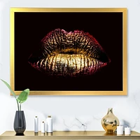 Toile « Sexy Golden Metallized Female Lips IV